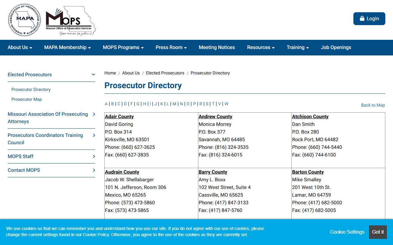 Shannon County prosecutor directory for court records after arrest